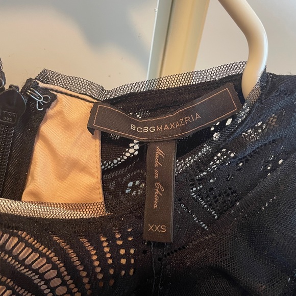 BCBGMAXAZRIA Black Lace Dress w Ruffles - Picture 5 of 16